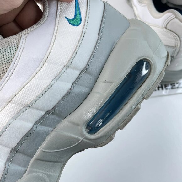 [US 11.5] NIKE AIR MAX 95 Essential Clear Emerald Running Shoes White Teal - Picture 2 of 12
